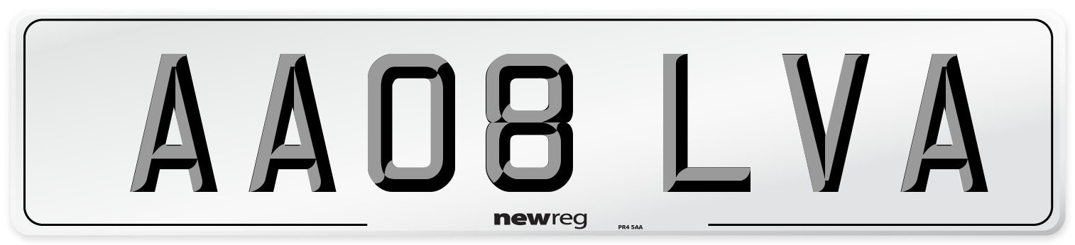 AA08 LVA Number Plate from New Reg